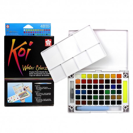 458x458 Koi Watercolor Pocket Sketch Box 48 Set - Koi Watercolor Travel Set