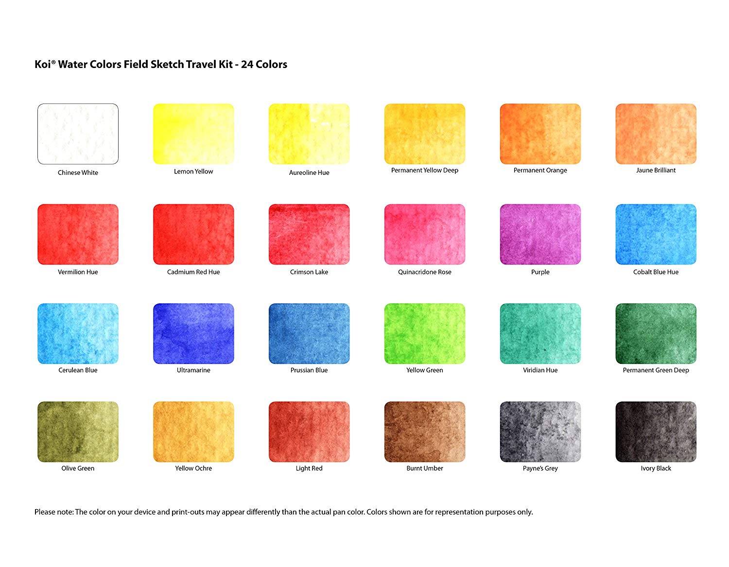 1500x1167 Sakura Xncw 24n, 24 Assorted Watercolors Field Sketch - Koi Watercolor Travel Set