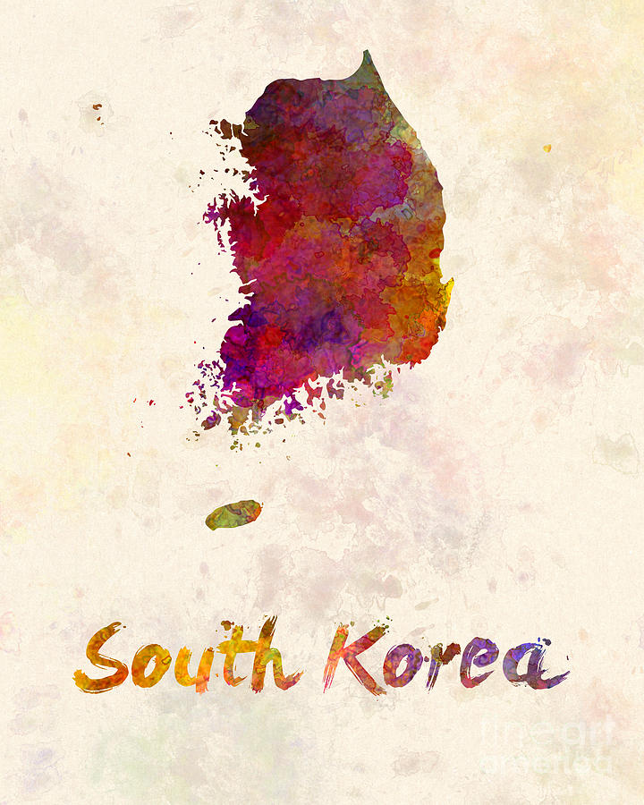 720x900 South Korea In Watercolor Painting By Pablo Romero - Korean Watercolor