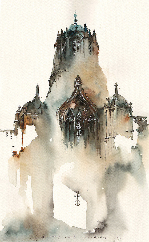 633x1024 Elusive Architecture In Watercolors Of Korean Artist Sunga Park - Korean Watercolor