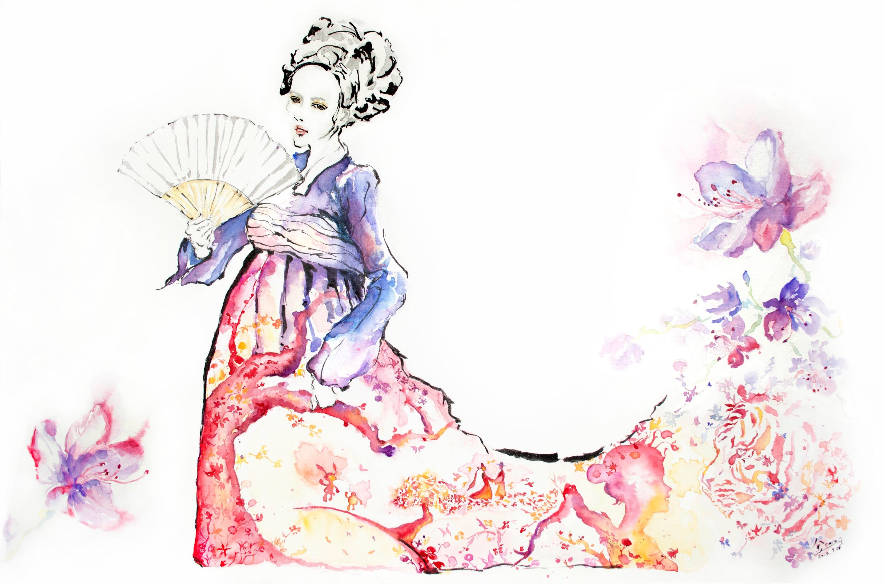 3000x1982 Hankbok Tales - Korean Watercolor