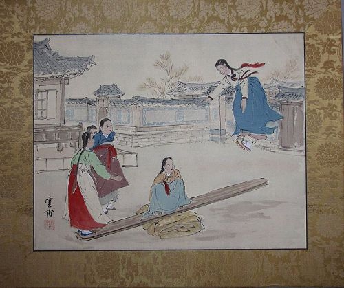 500x419 Korean Antiques Online Catalog - Korean Watercolor Paintings