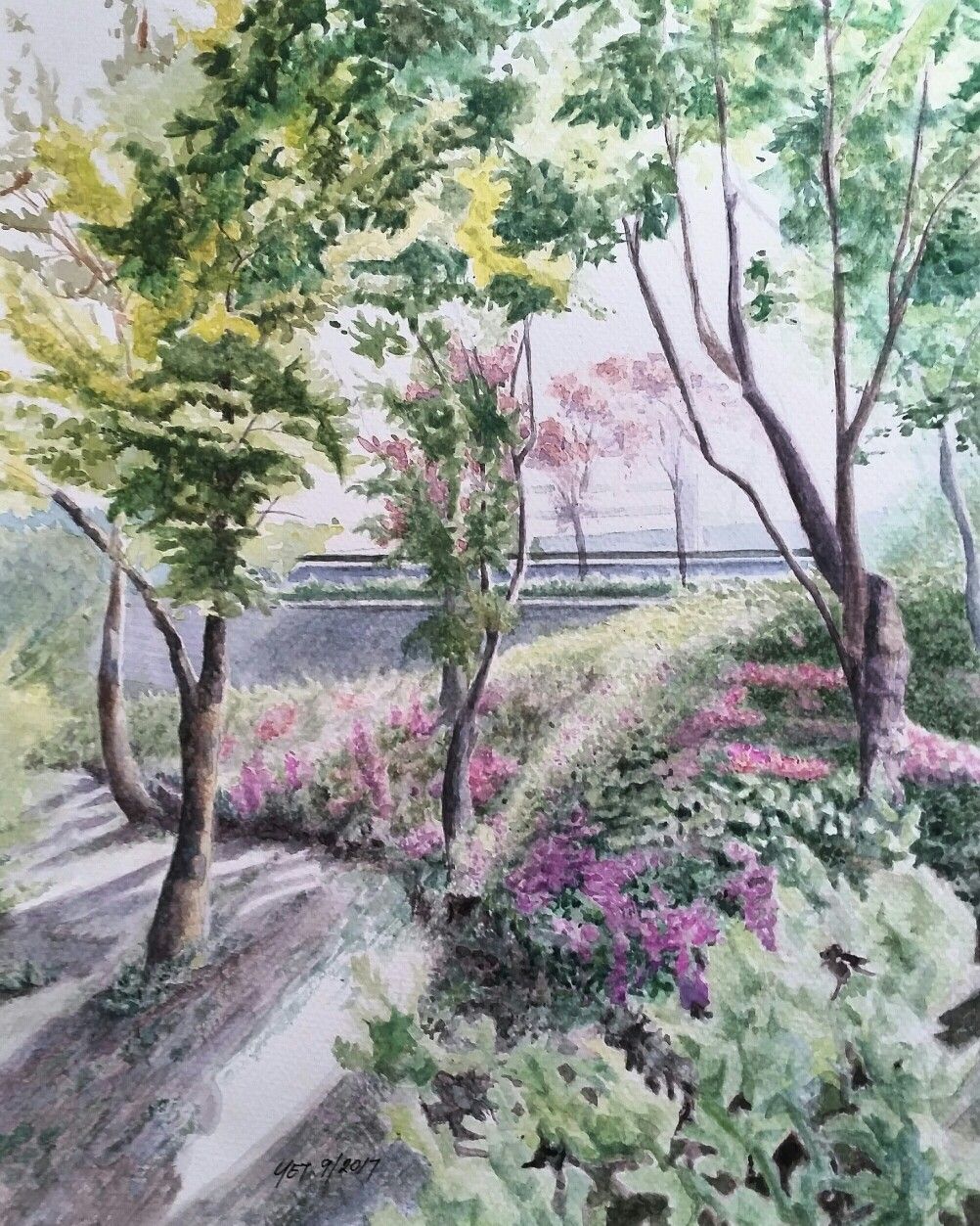 1002x1253 Korean Stone Art Museum Watercolor On Canson Artist - Korean Watercolor Paintings