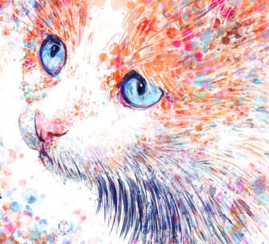 940x851 Watercolour Cat - Krita Watercolor