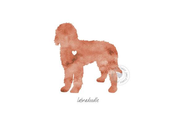 570x407 Labradoodle Dog Watercolor Painting Digital Art Print Etsy - Labradoodle Watercolor