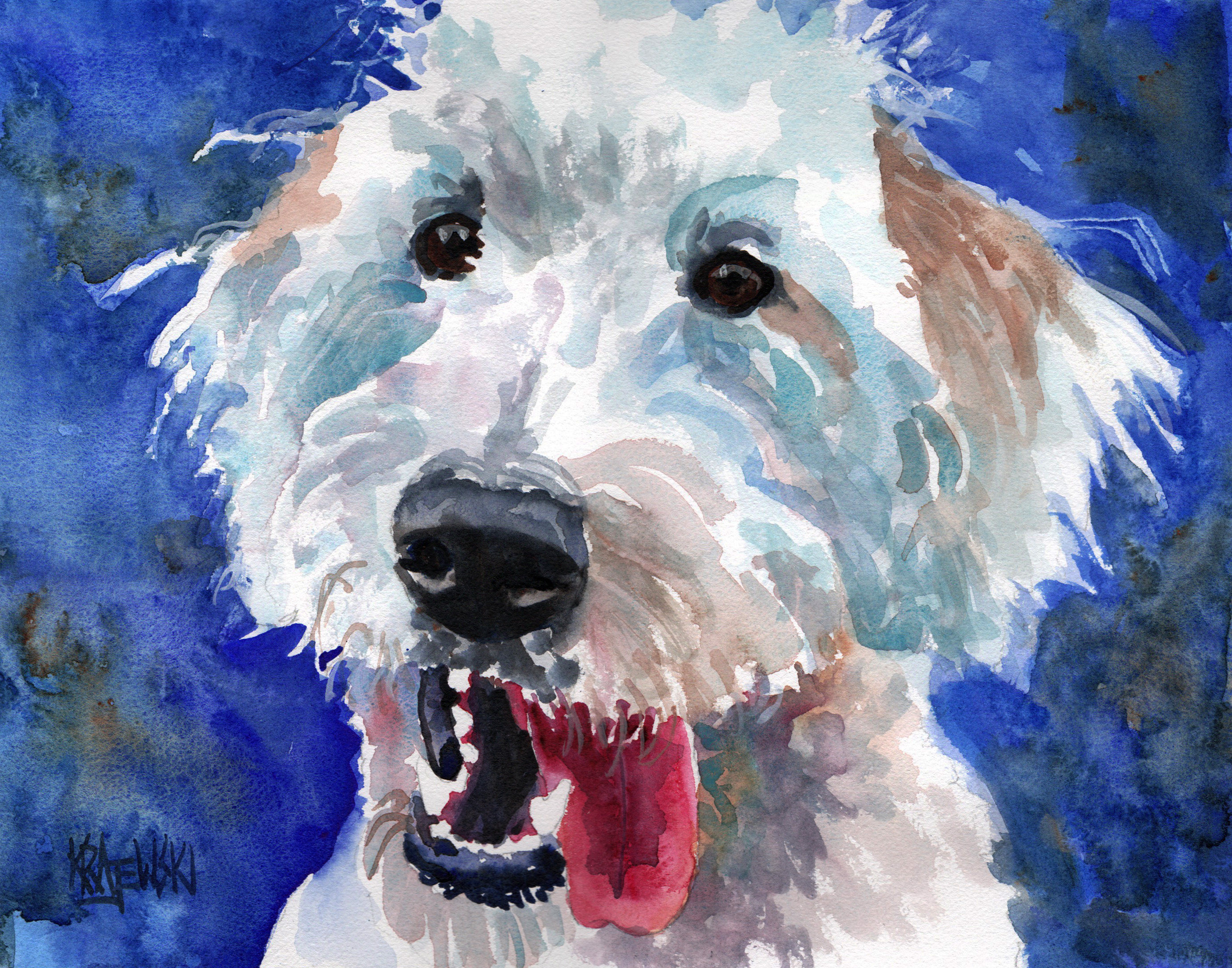 2771x2177 Labradoodle Original Watercolor Painting 11x14 Etsy - Labradoodle Watercolor