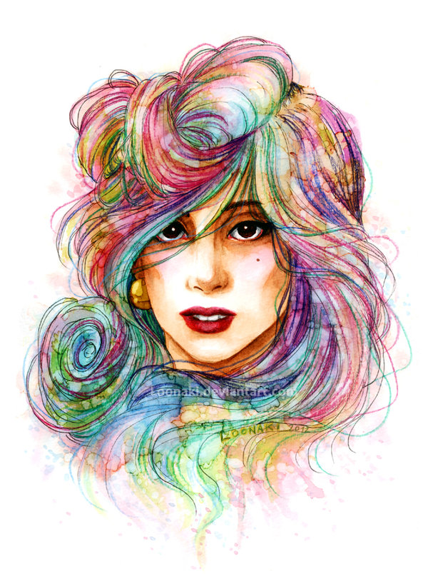 600x821 Lady Gaga - Lady Gaga Watercolor