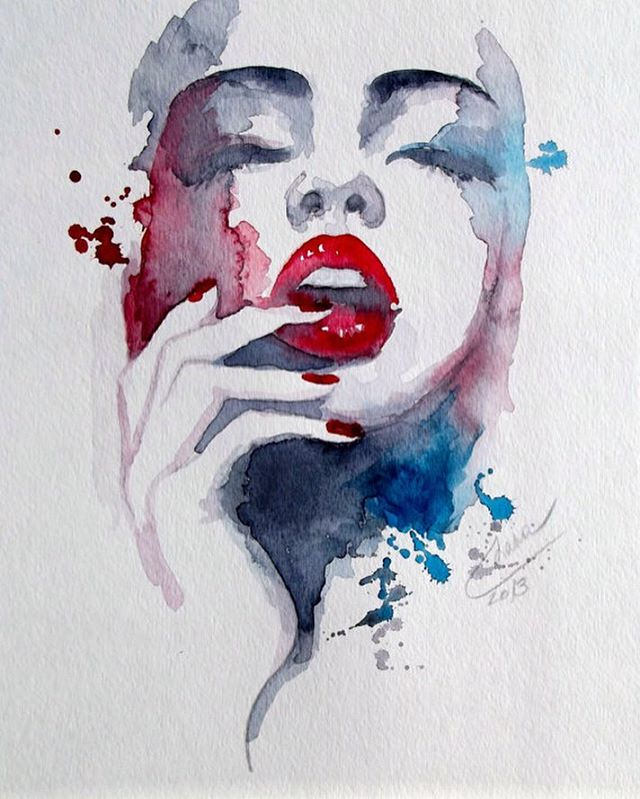 640x799 Modern Watercolor Portrait - Lady Watercolor