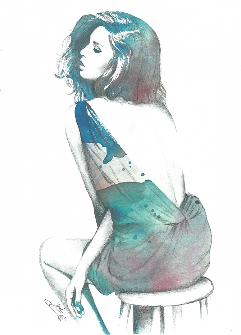 776x1080 My Art - Lady Watercolor