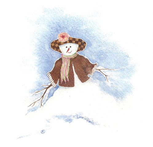 498x479 Sally The Snow Lady - Lady Watercolor