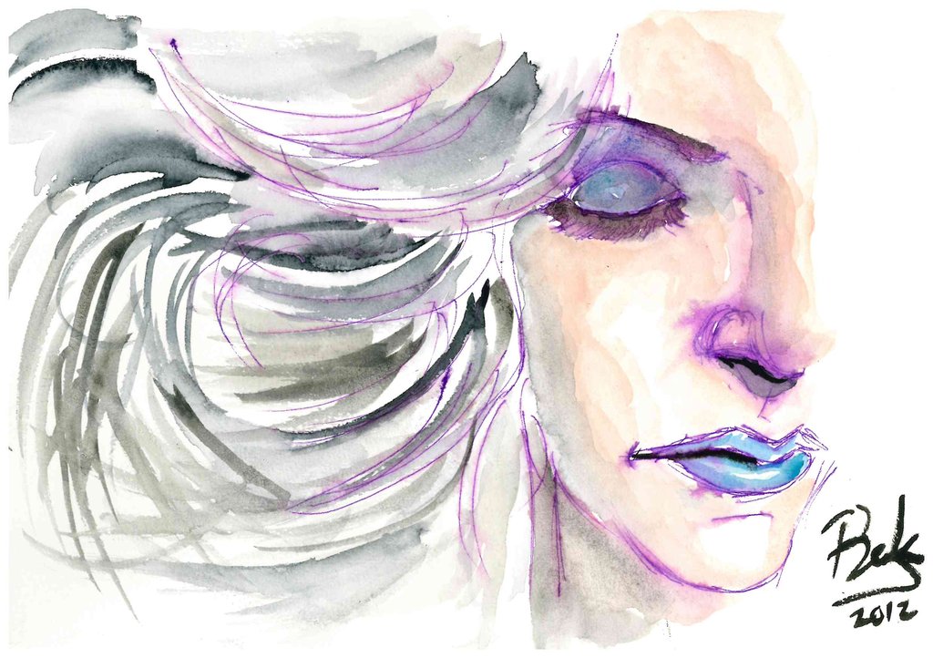 1024x722 Watercolor Lady By Oluklu - Lady Watercolor