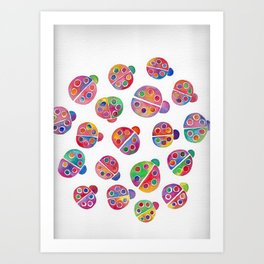 264x264 Ladybug Painting Art Prints Society6 - Ladybug Watercolor