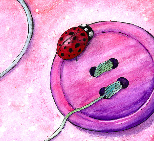 623x570 Ladybug Watercolor Print - Ladybug Watercolor