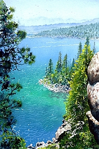200x300 Lake Tahoe Art Gallery - Lake Tahoe Watercolor