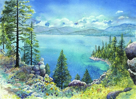 540x395 Lake Tahoe Bliss - Lake Tahoe Watercolor
