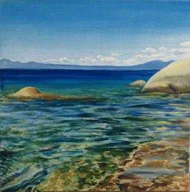 375x379 Lake Tahoe Painting By Kassa Ro Saatchi Art - Lake Tahoe Watercolor