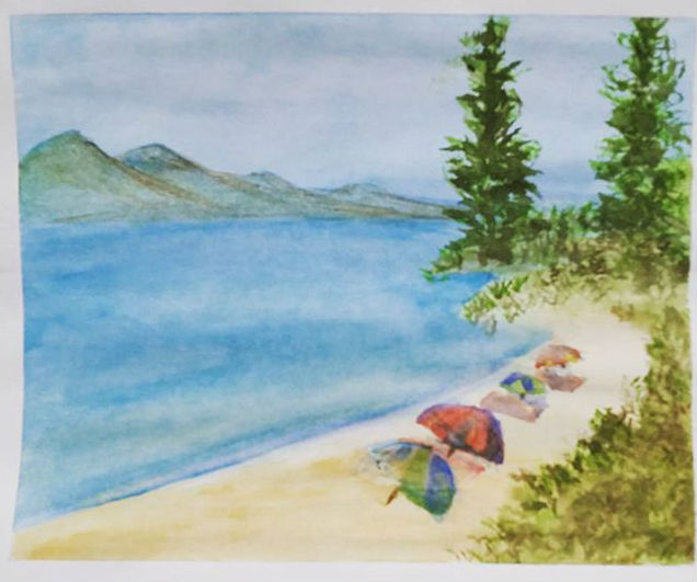 636x531 Lake Tahoe Watercolor - Lake Tahoe Watercolor