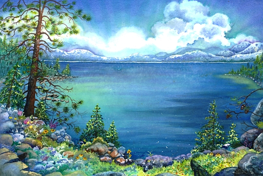 540x361 Lake Tahoe Wonderland - Lake Tahoe Watercolor