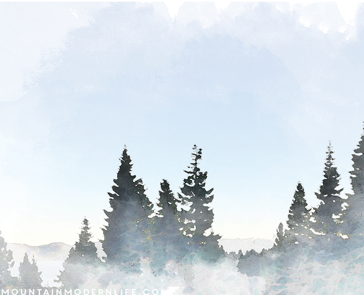 750x607 Large Wall Hanging From An Engineering Print Mountain Modern Life - Lake Tahoe Watercolor