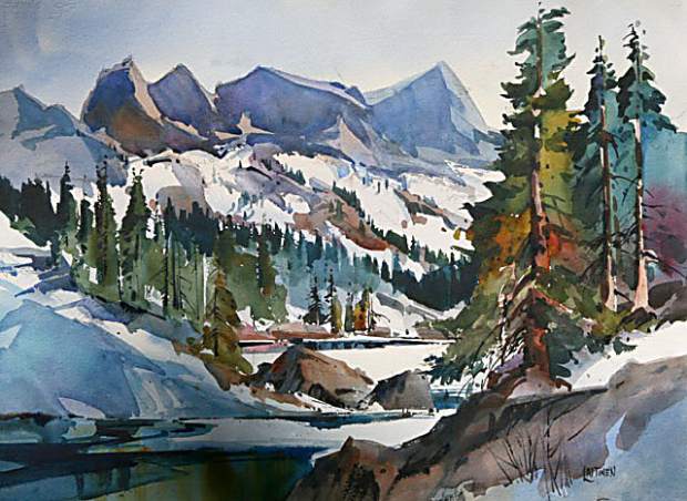 620x452 Learn Watercolor Techniques - Lake Tahoe Watercolor