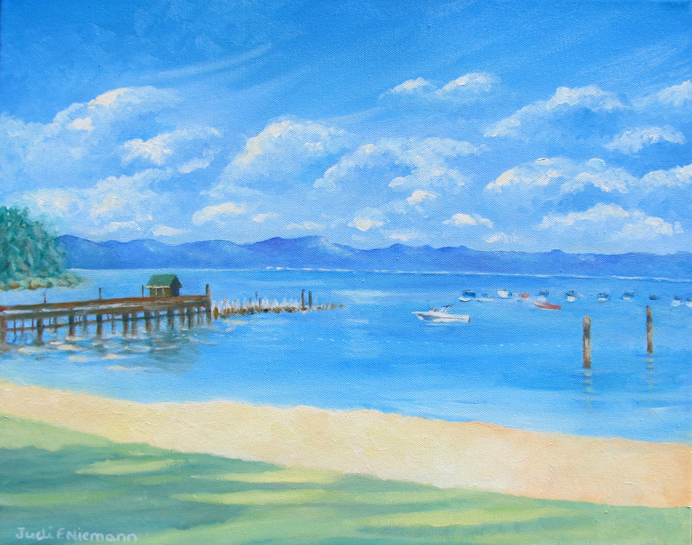 1000x788 Paintings Judi Niemann Artworks - Lake Tahoe Watercolor