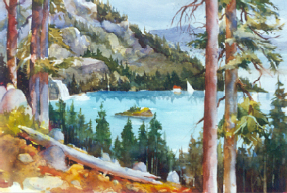 419x282 Watercolor Gallery Jack Shields Watercolors - Lake Tahoe Watercolor