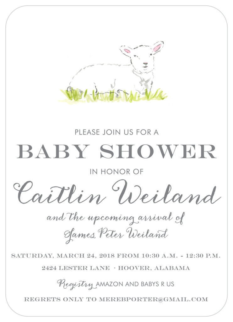 742x1024 Watercolor Lamb Baby Shower Invitation - Lamb Watercolor
