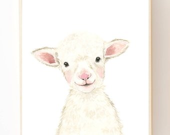 340x270 Watercolor Lamb Etsy - Lamb Watercolor