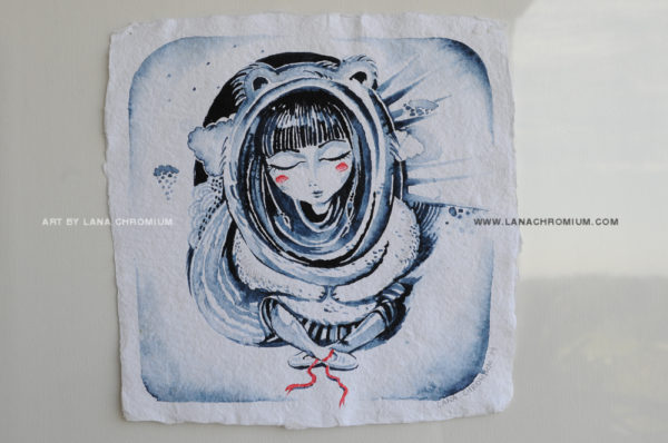 600x398 North Pole Watercolors On Paper Painting 8x8in - Lana Watercolor Paper