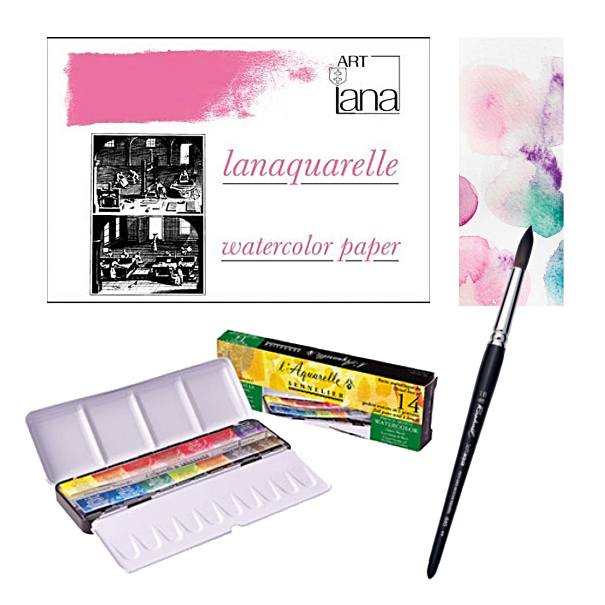 2048x2048 Sennelier Watercolour Travel Set - Lana Watercolor Paper
