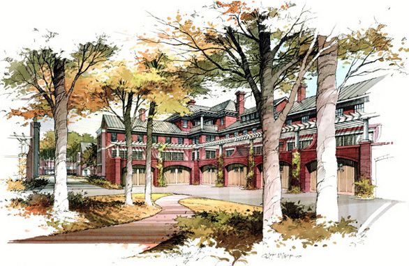 586x382 Watercolor Architectural Renderings - Landscape Architecture Watercolor