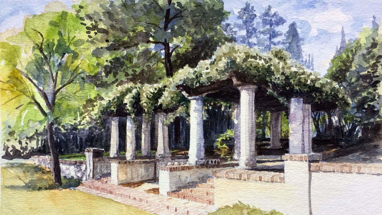 1280x720 Watercolor Landscape Excerpts - Landscape Architecture Watercolor