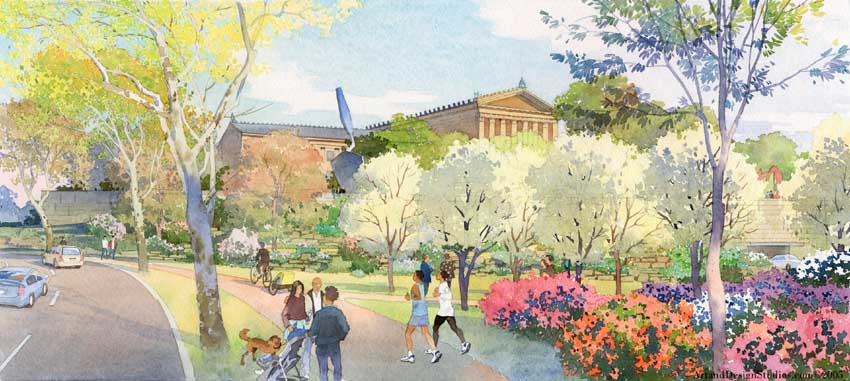 850x381 Art And Design Studios Rendering Portfolio - Landscape Architecture Watercolor