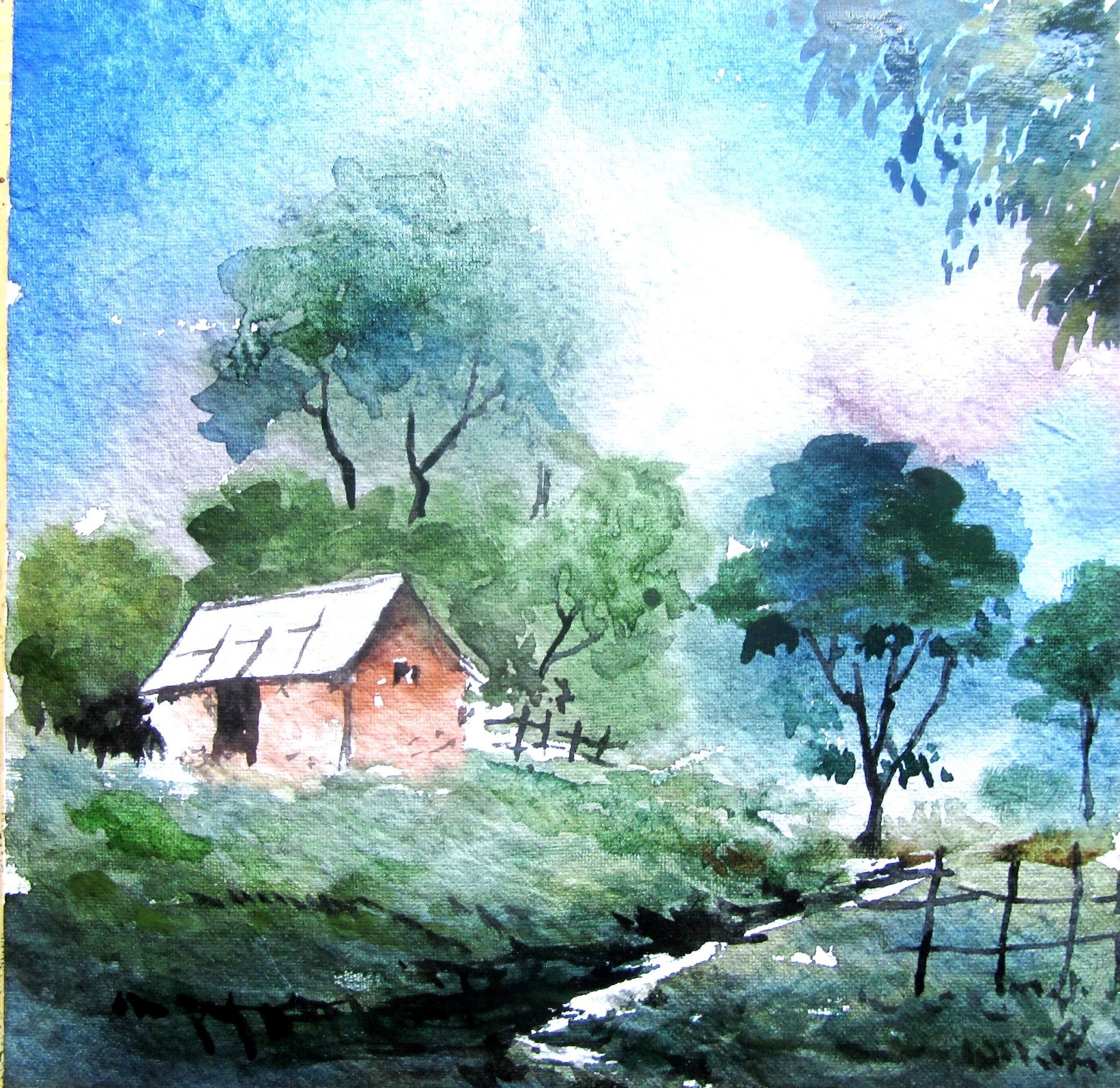 Landscape Drawing With Watercolor at Explore