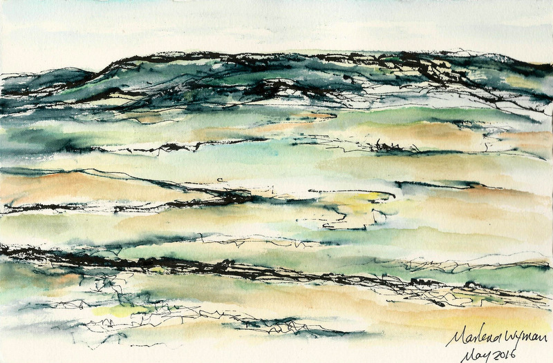800x526 Watercolour Paintings The Prairie Line - Landscape Drawing With Watercolor