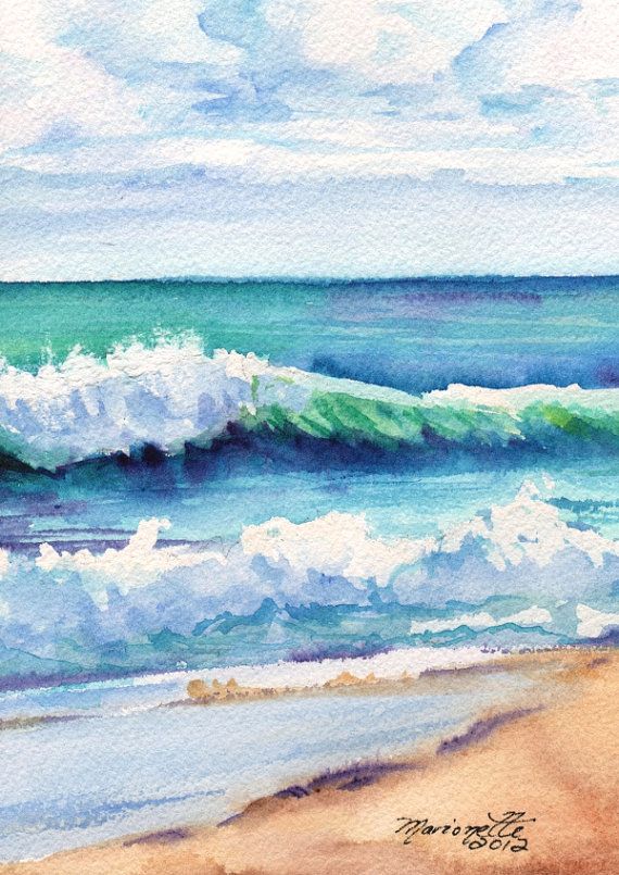 570x805 Drawn Sea Landscape Watercolor - Landscape Drawing With Watercolor