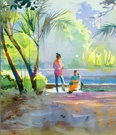 236x274 60 Best Milind Mulick Images In 2018 Watercolor - Landscape Watercolor Paintings Gallery