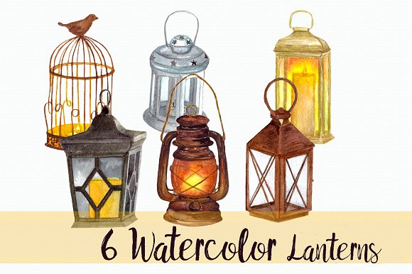 580x386 6 Watercolor Lanterns - Lantern Watercolor