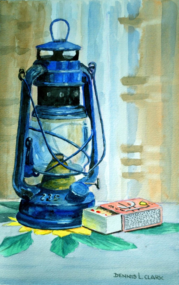 757x1200 How To Paint A Hurricane Lamp Still Life In Watercolor Online - Lantern Watercolor