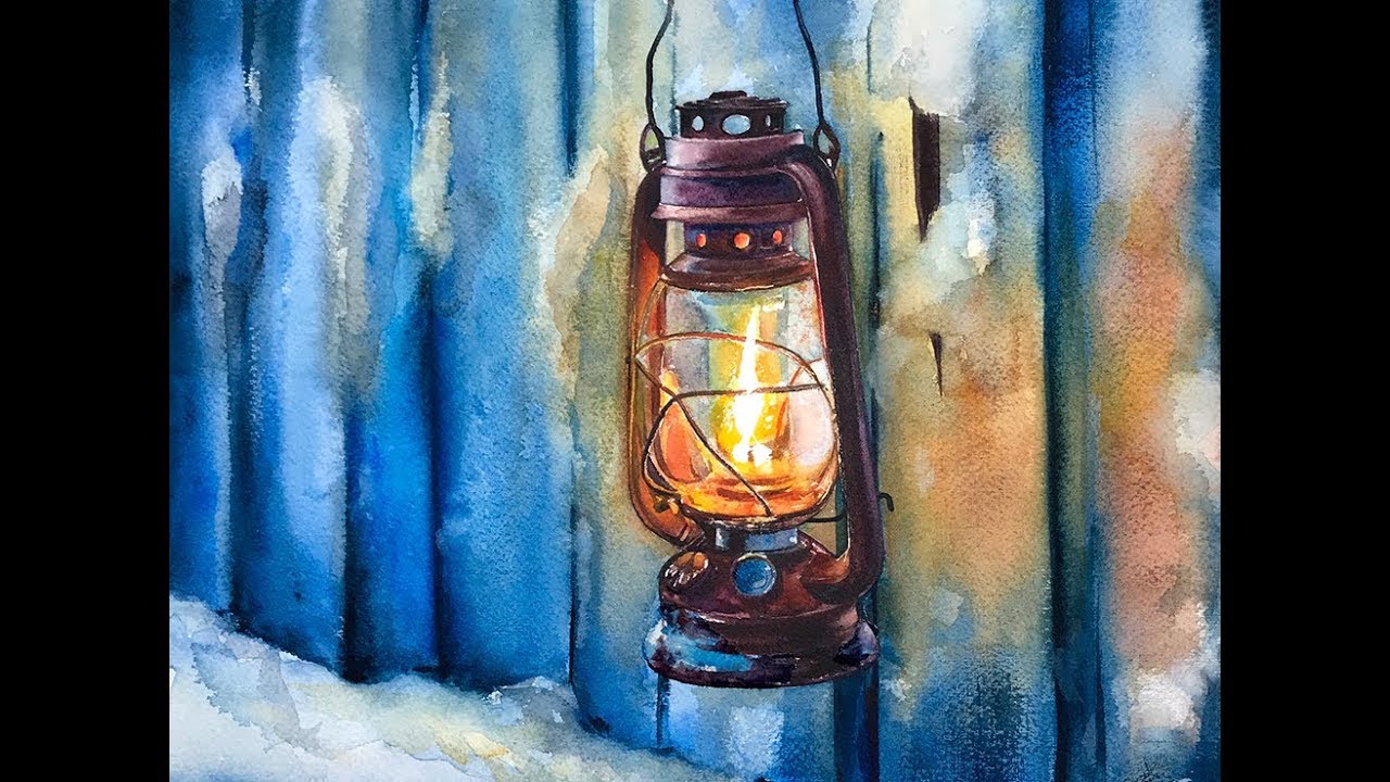 1280x720 Watercolor Lantern Painting Tutorial - Lantern Watercolor