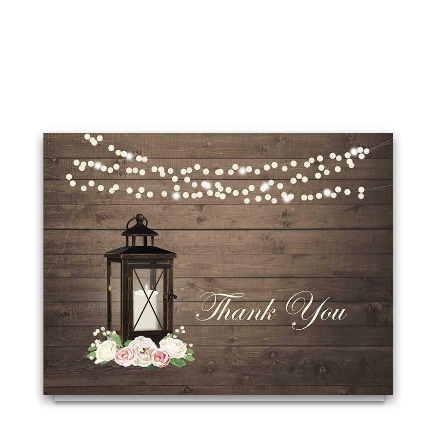 900x900 Wedding Thank You Cards Rustic Lantern Watercolor Peonies - Lantern Watercolor
