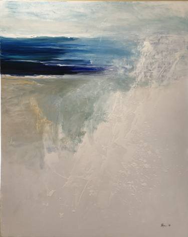 375x472 Ocean Treasure Large Scale Abstract Beach Artwork Painting By - Large Scale Watercolor Painting