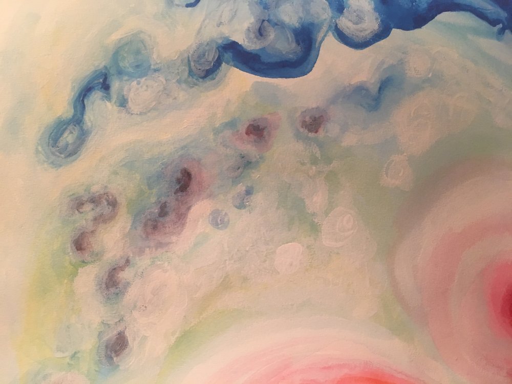 1000x750 Detail Of A Large Scale Watercolor In Progress Carrie Able - Large Scale Watercolor Painting