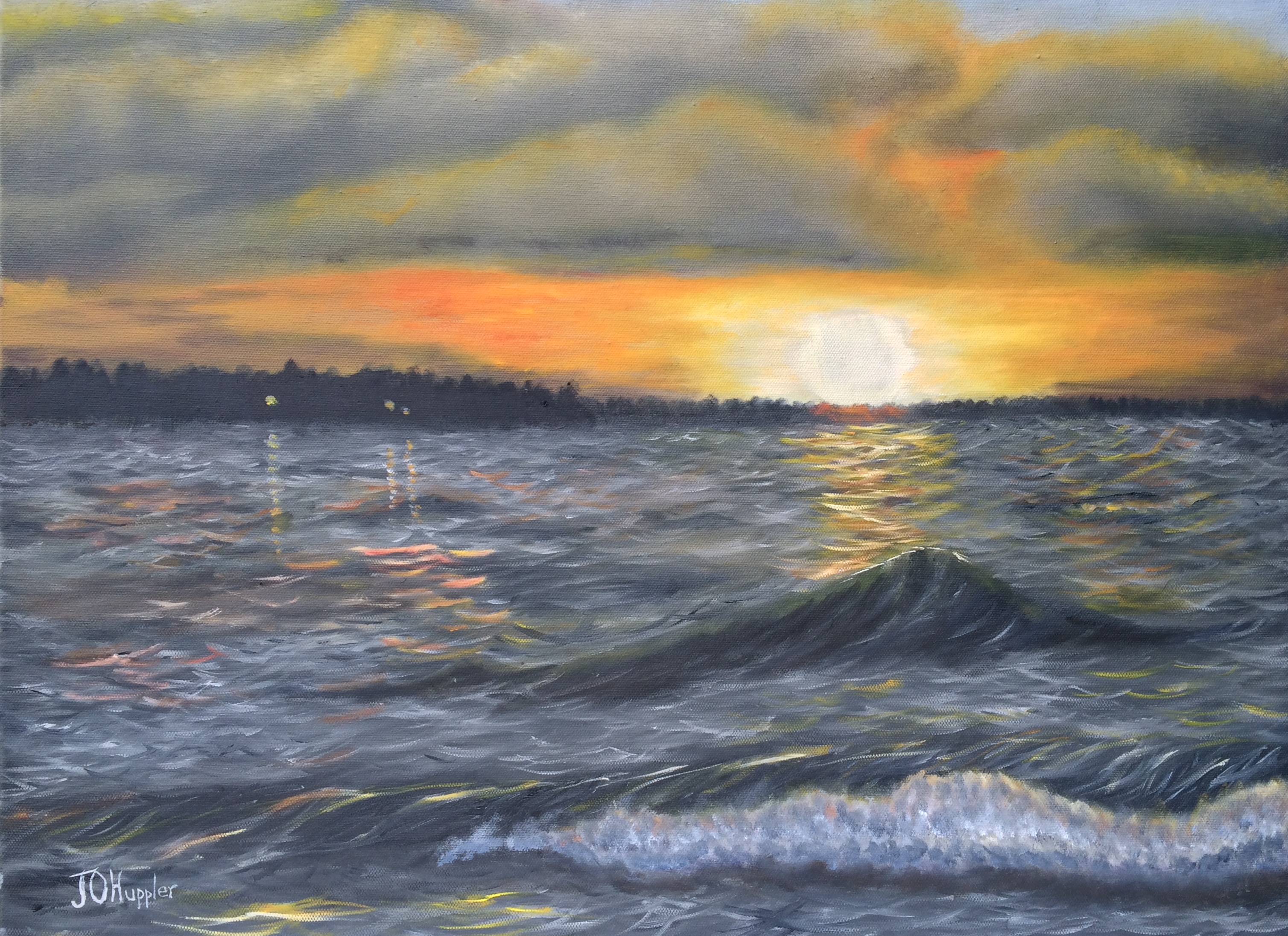 3017x2194 Large And Very Large Lakes J O Huppler - Large Watercolor