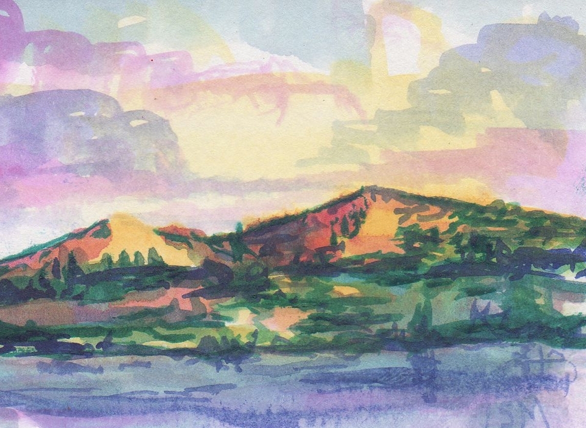 1200x878 Painting Watercolor Landscape 4 (Original Art By Brino Ism) - Large Watercolor