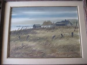 300x225 Stanislaus Sowinski Original Large Watercolor Painting W Wooden - Large Watercolor