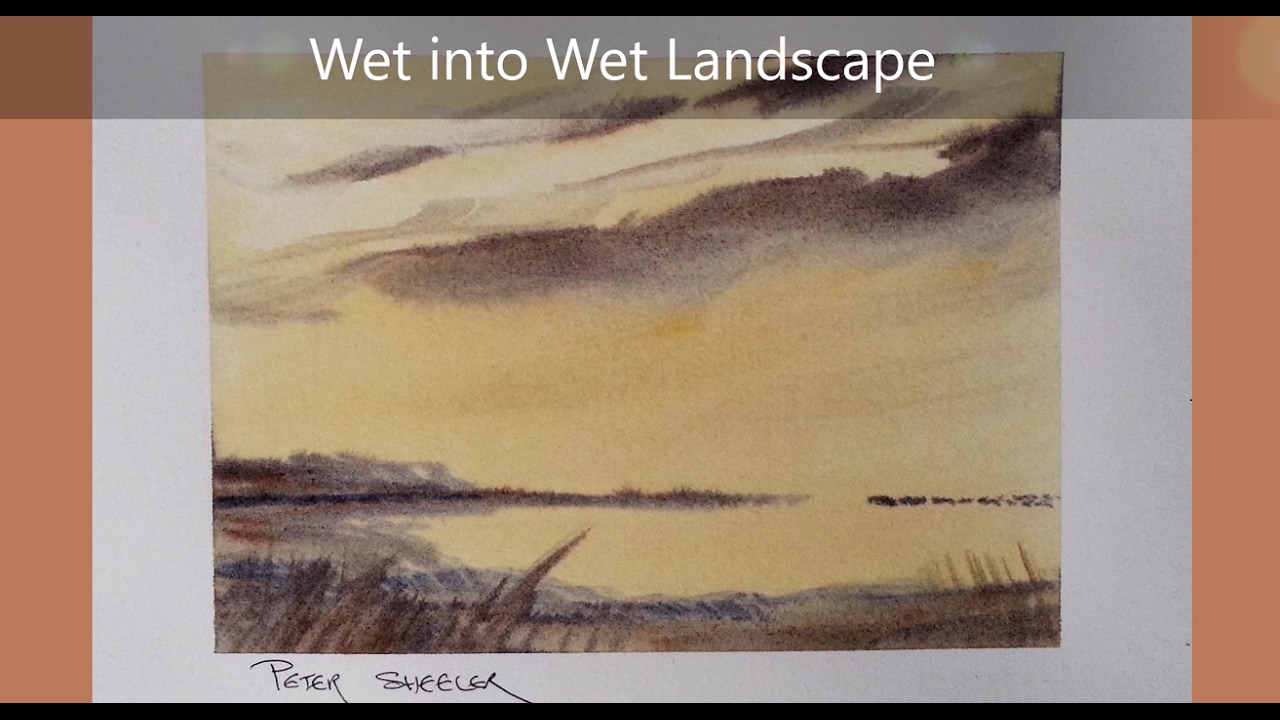 1280x720 Wet Into Wet Watercolor Landscape. Just 3 Colors, 3 Minutes And A - Large Watercolor