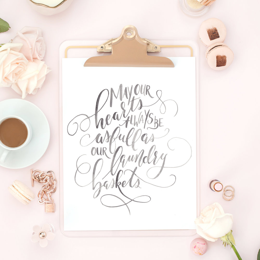 1000x1000 May Our Hearts Always Be As Full As Our Laundry Baskets Watercolor - Laundry Watercolor