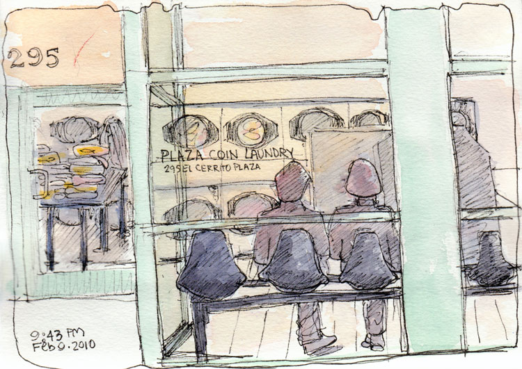 750x531 Plaza Coin Laundry Jana Bouc, Artist - Laundry Watercolor