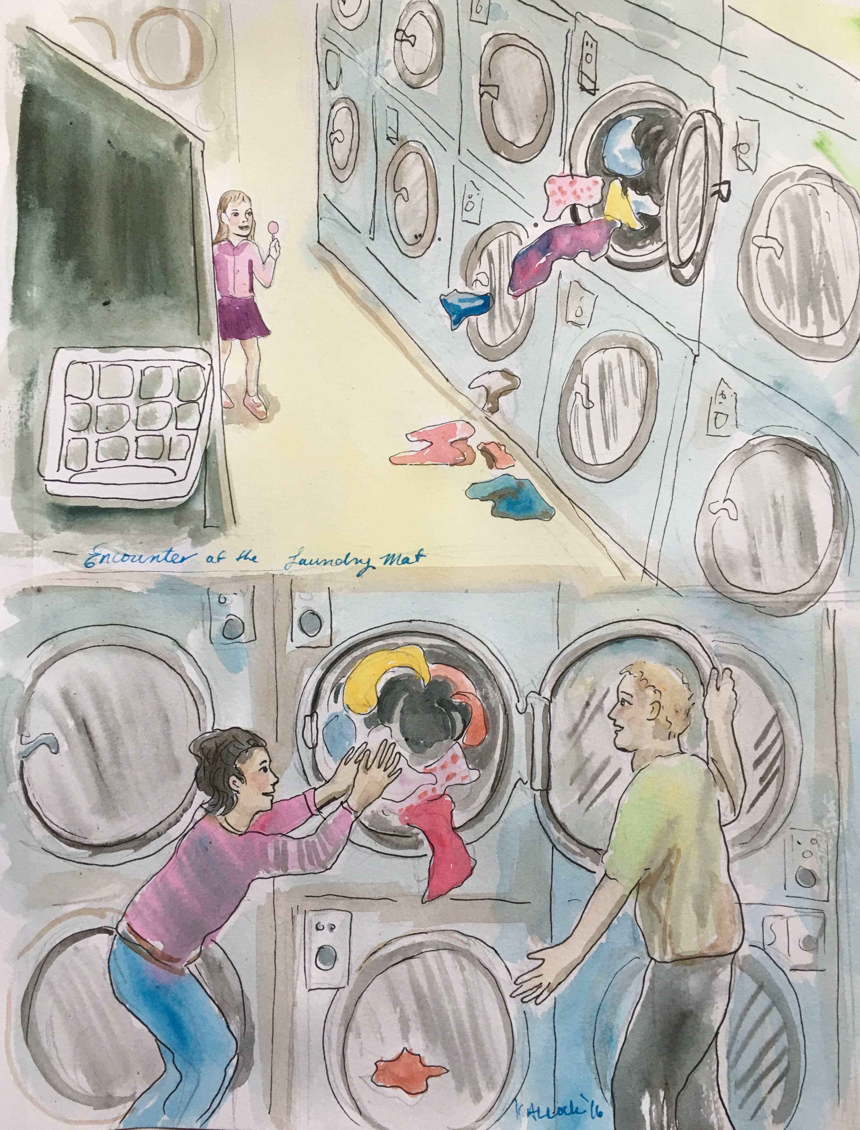 2944x3870 Watercolor Emilia Kallock - Laundry Watercolor